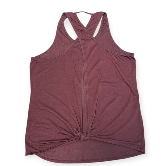 ATHLETA Women’s Burgundy Sleeveless Essence Texture Tie Back Tank Top Size XS - Picture 5 of 7